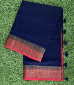 Beautiful Contrast Colour Semi Jute Saree DS844-15