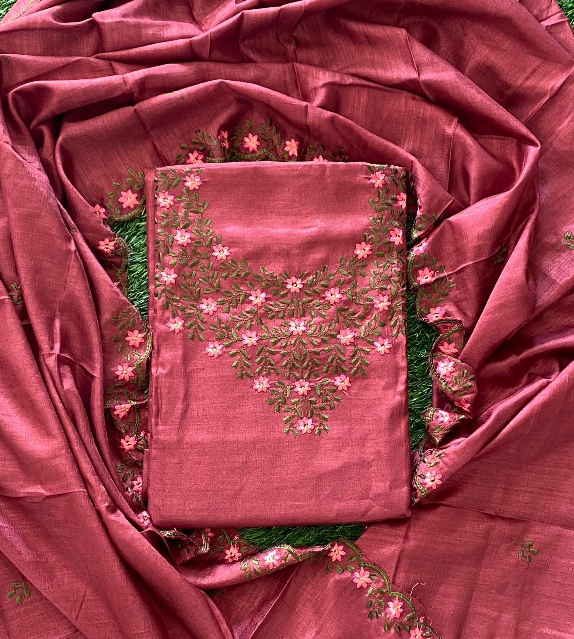 Daily Wear Vichitra Silk Churidar Material Set DC811-11