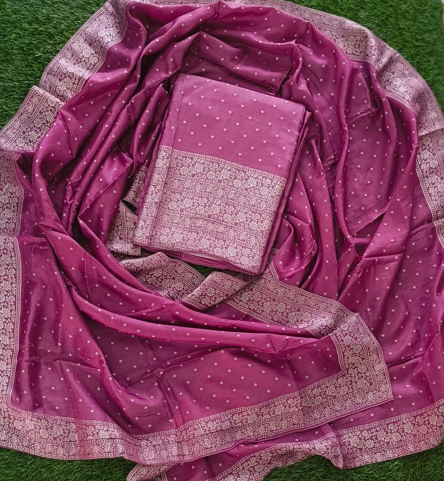 Premium Banarasi Silk Churidar Material Set DC831-07