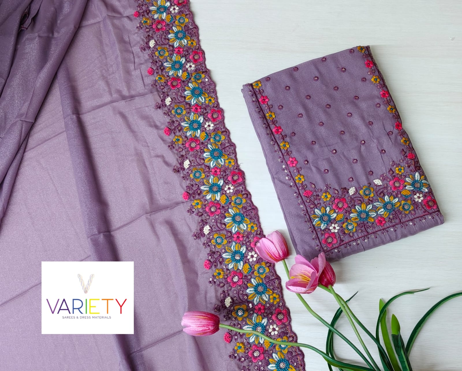 Party Wear Embroidered Georgette Churidar Material Set DC842-03