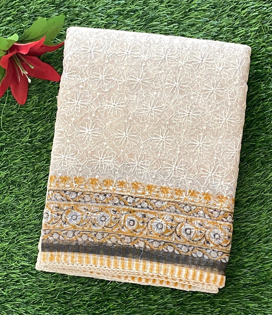 Functional Wear Net Kota Phulkari Work Saree DS882-03