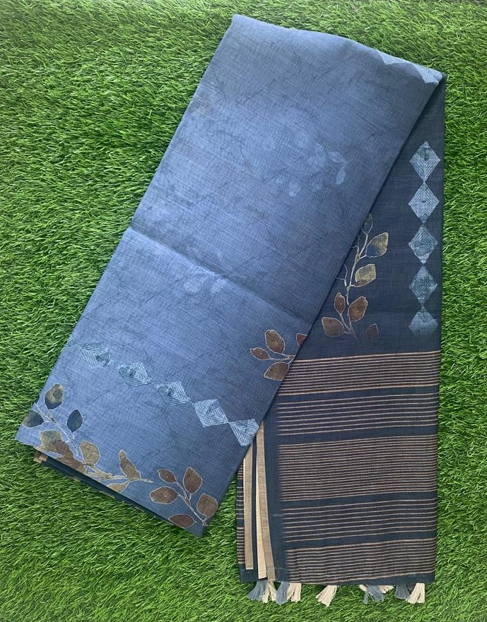 Daily Wear-Semi Linen Saree with Ajarakh Print DS900-03