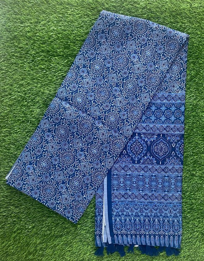 Daily Wear-Semi Linen Saree with Ajarakh Print DS900-09