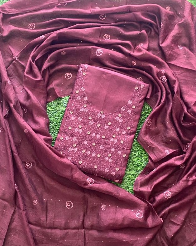 Office Wear Semi Silk Churidar Material Set DC852-06