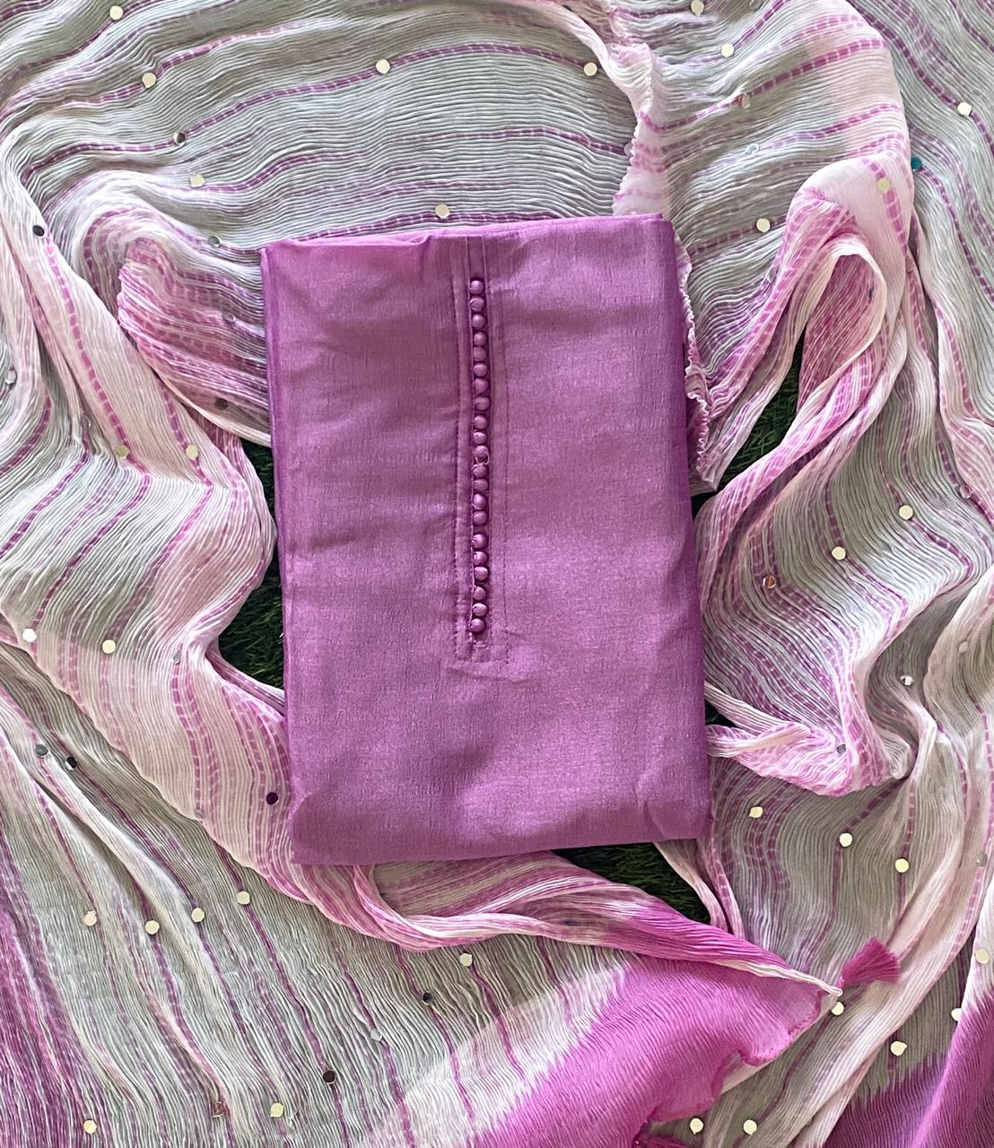 Office Wear Vichitra Silk Churidar Material Set DC833-04