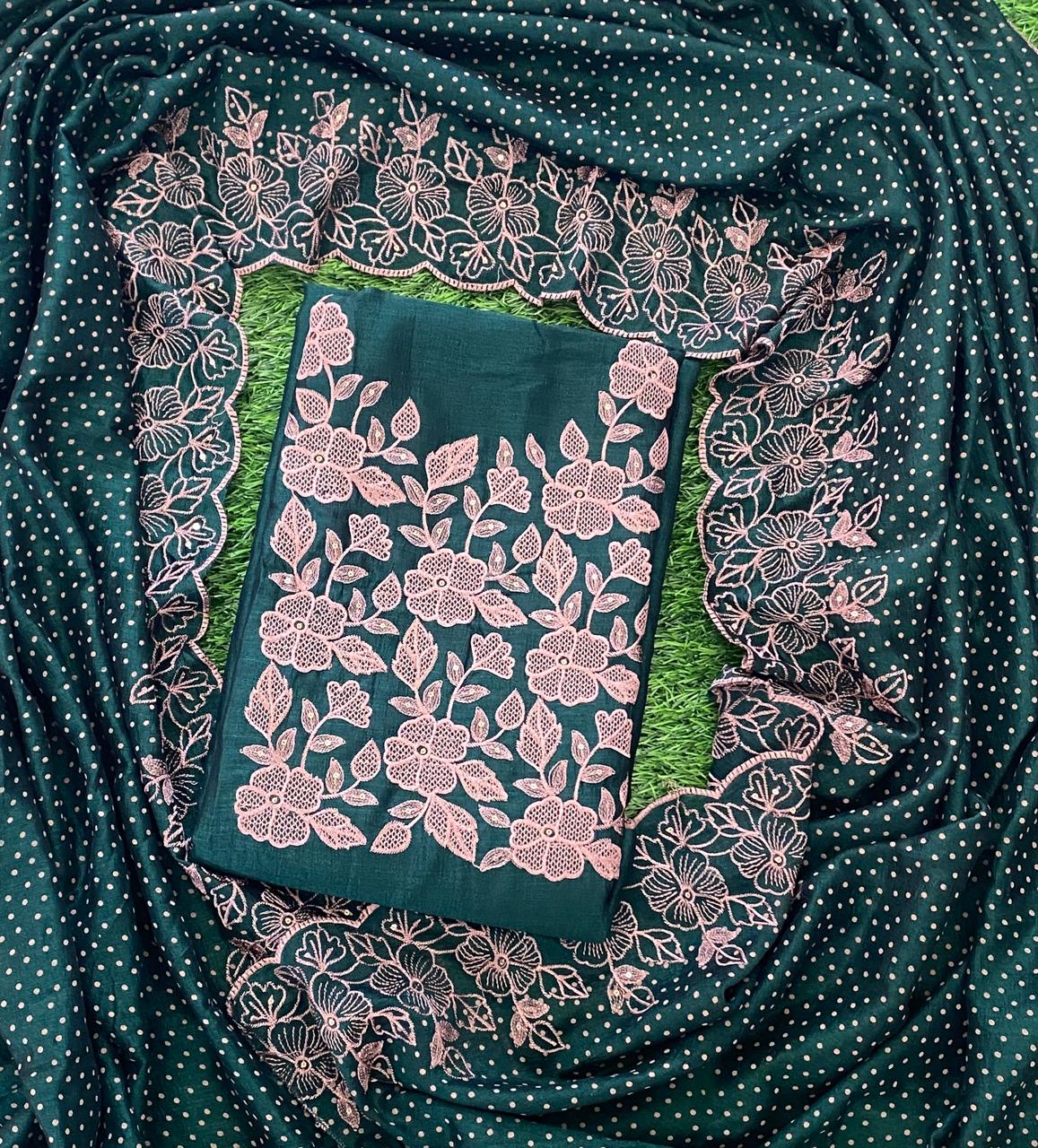 Vichitra Silk Churidar Material Set DC836-02